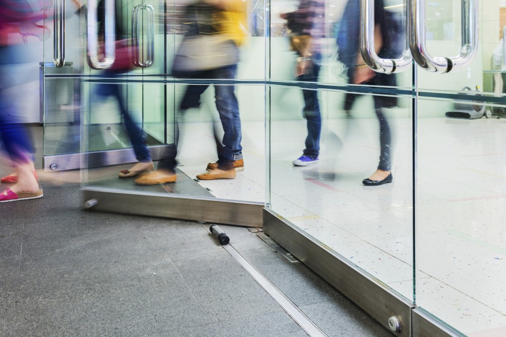 walking through the door